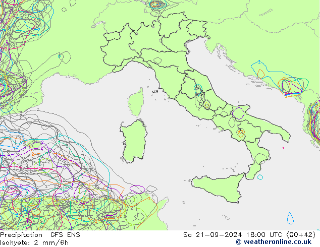 Niederschlag GFS ENS Sa 21.09.2024 18 UTC