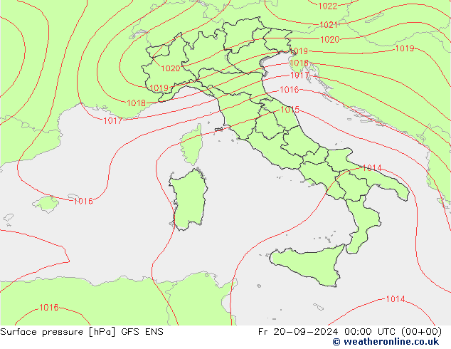 Surface pressure GFS ENS Fr 20.09.2024 00 UTC