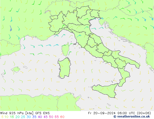 Wind 925 hPa GFS ENS Fr 20.09.2024 06 UTC