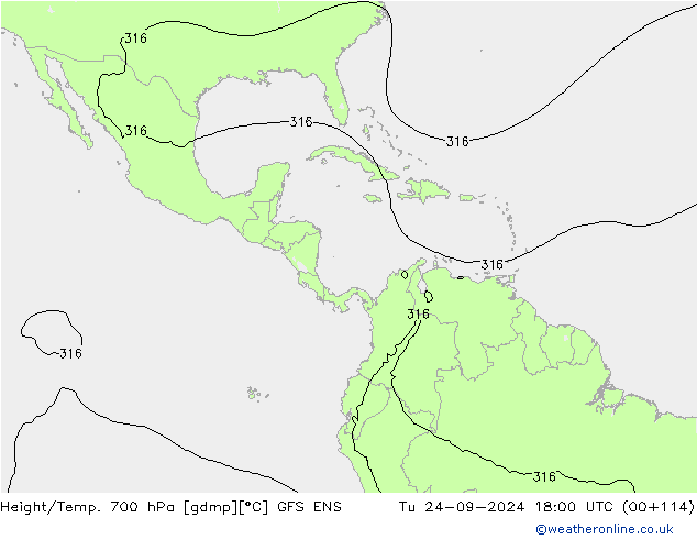 Height/Temp. 700 hPa GFS ENS Tu 24.09.2024 18 UTC