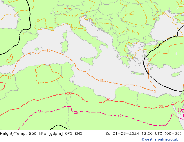 Height/Temp. 850 hPa GFS ENS So 21.09.2024 12 UTC