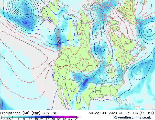 Nied. akkumuliert (6Std) GFS ENS So 22.09.2024 06 UTC