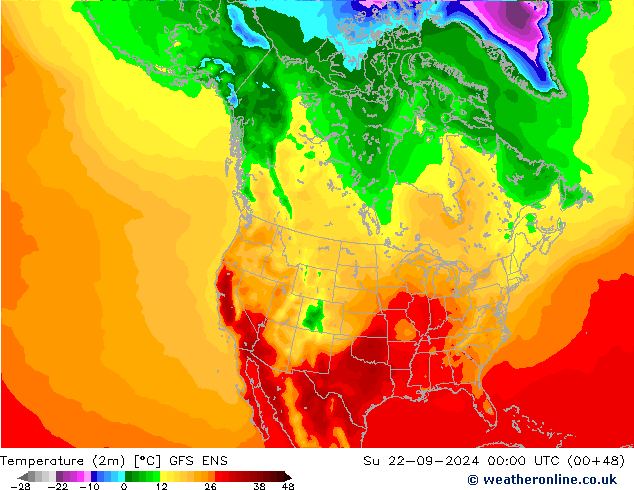 Temperatura (2m) GFS ENS Dom 22.09.2024 00 UTC