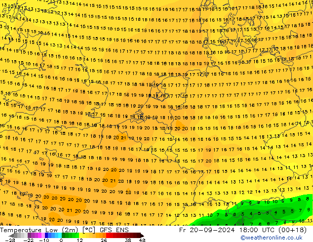 Min.  (2m) GFS ENS  20.09.2024 18 UTC