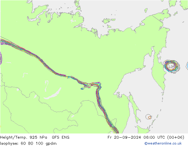 Height/Temp. 925 гПа GFS ENS пт 20.09.2024 06 UTC