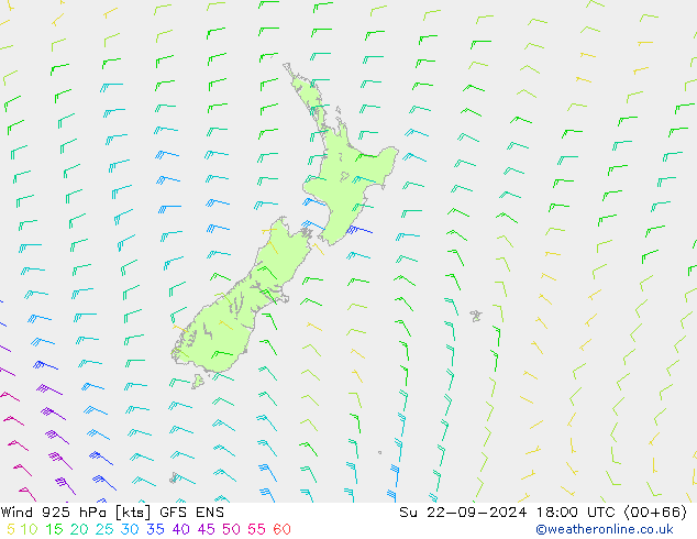 Wind 925 hPa GFS ENS Ne 22.09.2024 18 UTC