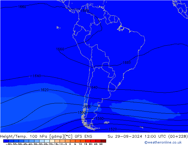 Yükseklik/Sıc. 100 hPa GFS ENS Paz 29.09.2024 12 UTC