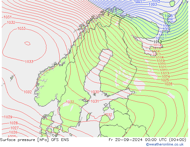 Surface pressure GFS ENS Fr 20.09.2024 00 UTC