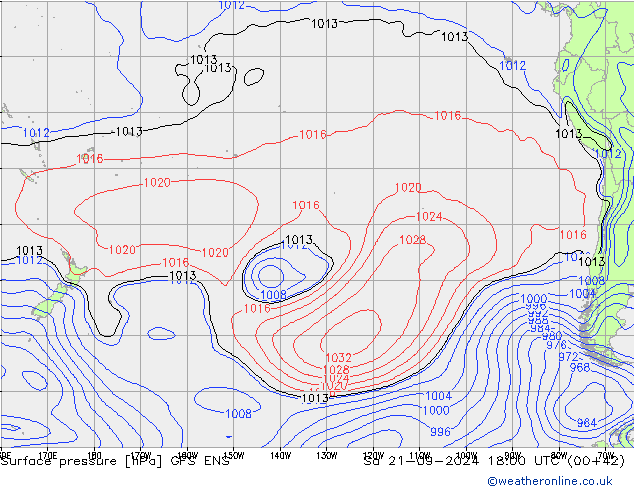 Atmosférický tlak GFS ENS So 21.09.2024 18 UTC