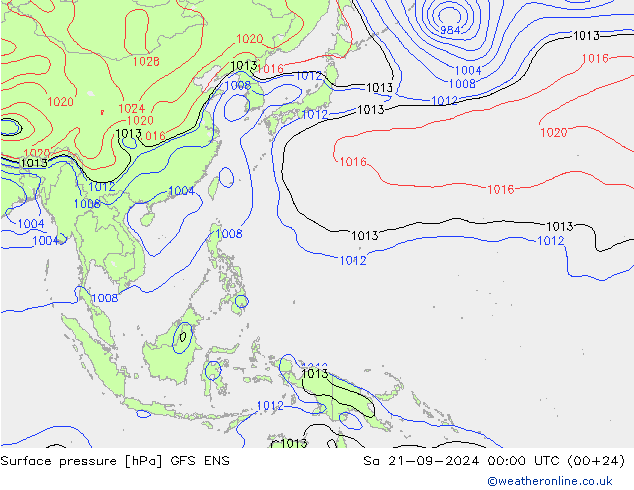 Luchtdruk (Grond) GFS ENS za 21.09.2024 00 UTC