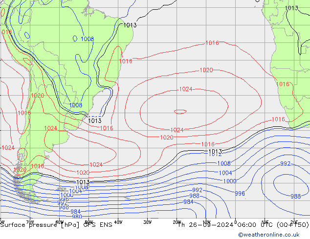 приземное давление GFS ENS чт 26.09.2024 06 UTC