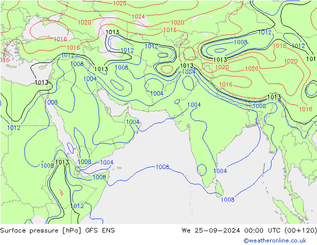 Surface pressure GFS ENS We 25.09.2024 00 UTC