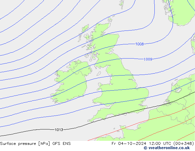 Surface pressure GFS ENS Fr 04.10.2024 12 UTC