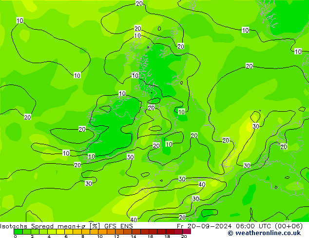 Isotachs Spread GFS ENS Fr 20.09.2024 06 UTC