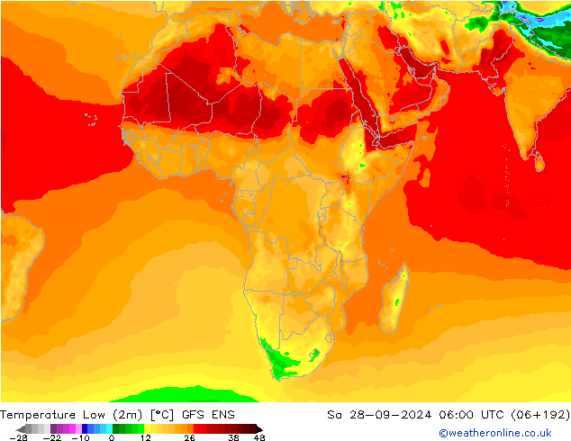 Min.temperatuur (2m) GFS ENS za 28.09.2024 06 UTC