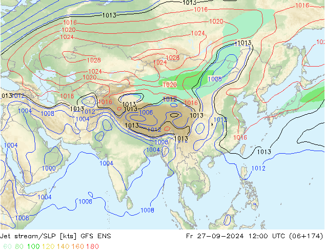 Courant-jet GFS ENS ven 27.09.2024 12 UTC