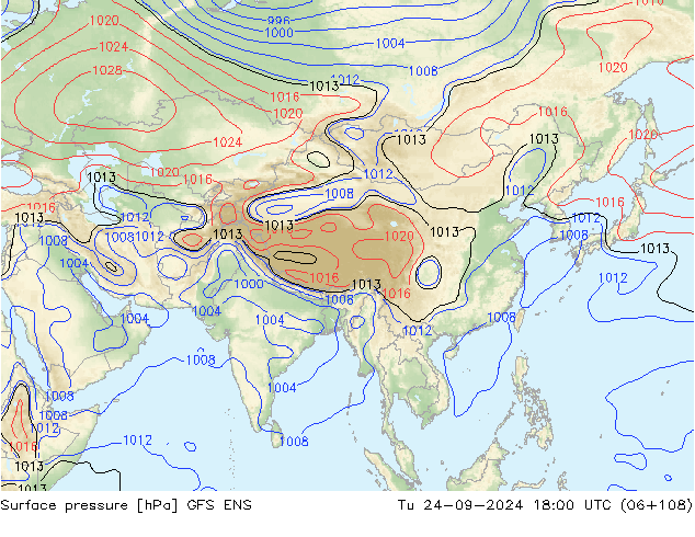 приземное давление GFS ENS вт 24.09.2024 18 UTC