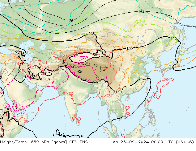 Height/Temp. 850 hPa GFS ENS Po 23.09.2024 00 UTC