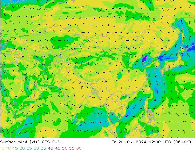 Surface wind GFS ENS Pá 20.09.2024 12 UTC