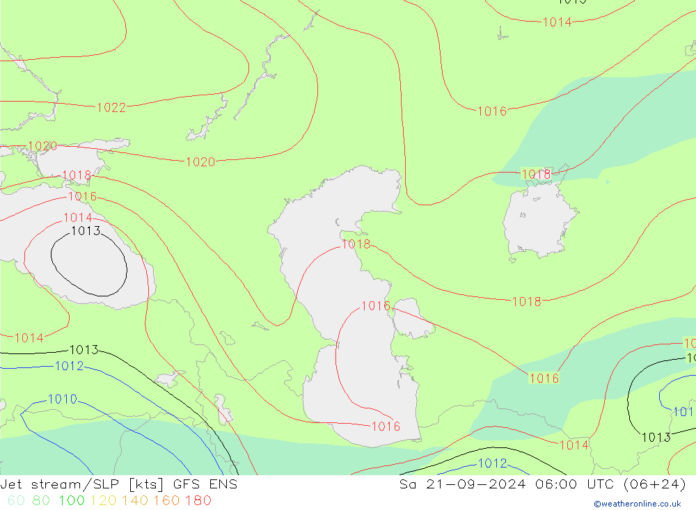 Jet stream/SLP GFS ENS Sa 21.09.2024 06 UTC