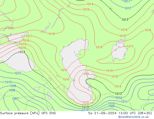 Pressione al suolo GFS ENS sab 21.09.2024 12 UTC