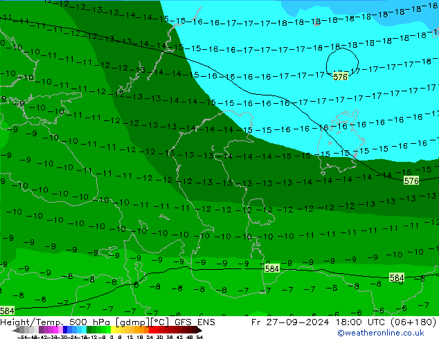 Height/Temp. 500 hPa GFS ENS ven 27.09.2024 18 UTC