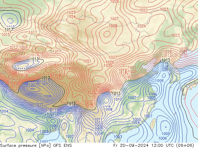 地面气压 GFS ENS 星期五 20.09.2024 12 UTC