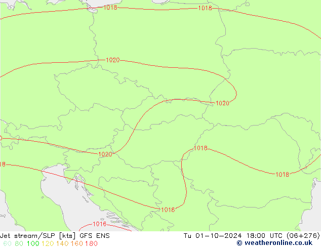 Jet stream/SLP GFS ENS Tu 01.10.2024 18 UTC