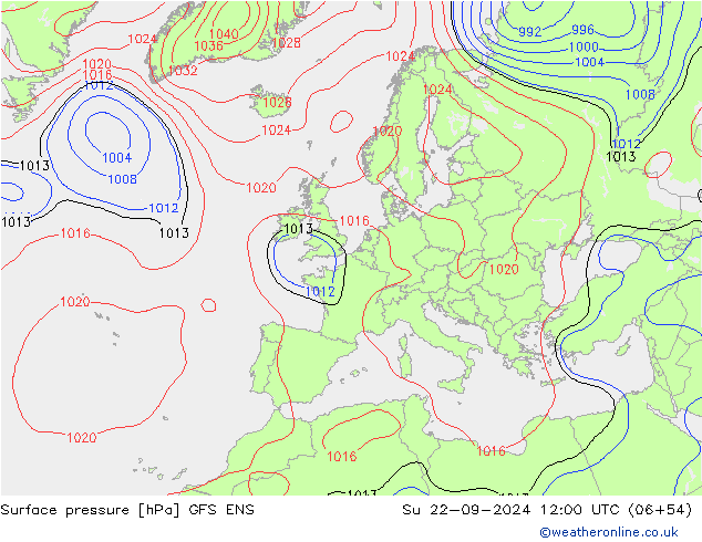 Bodendruck GFS ENS So 22.09.2024 12 UTC