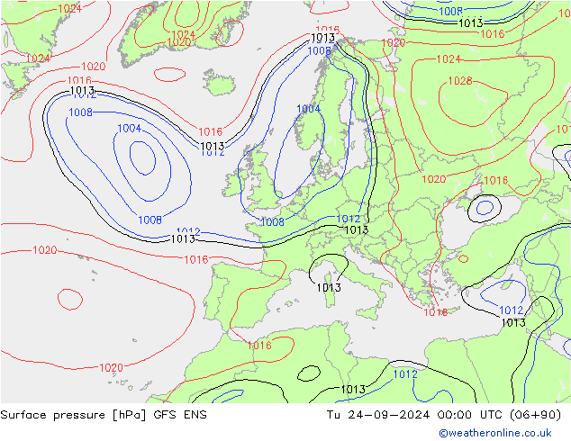 Surface pressure GFS ENS Tu 24.09.2024 00 UTC