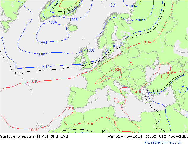 Surface pressure GFS ENS We 02.10.2024 06 UTC