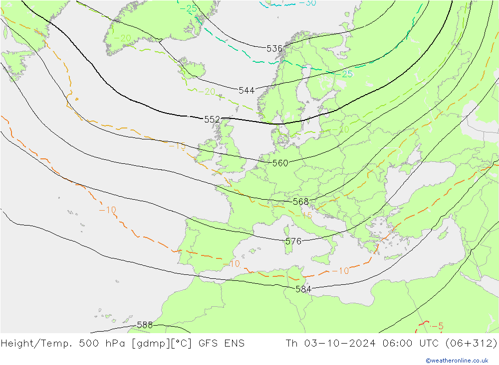 Height/Temp. 500 hPa GFS ENS Th 03.10.2024 06 UTC