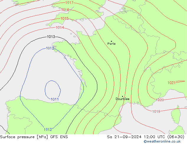 Luchtdruk (Grond) GFS ENS za 21.09.2024 12 UTC