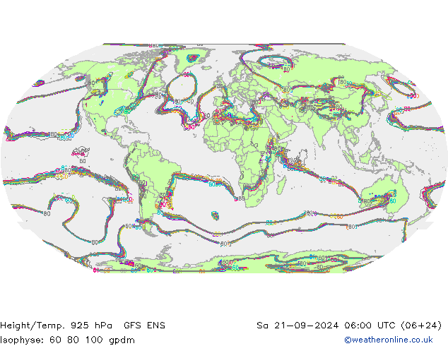 Height/Temp. 925 hPa GFS ENS Sa 21.09.2024 06 UTC