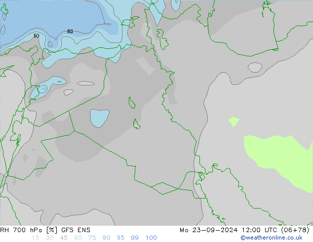 RH 700 hPa GFS ENS Po 23.09.2024 12 UTC