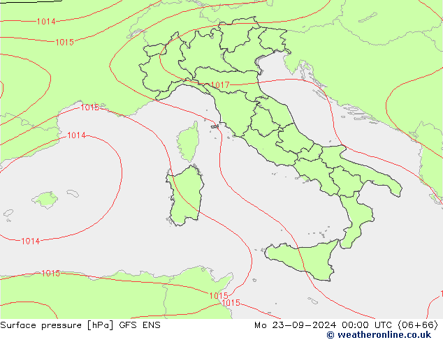 Surface pressure GFS ENS Mo 23.09.2024 00 UTC