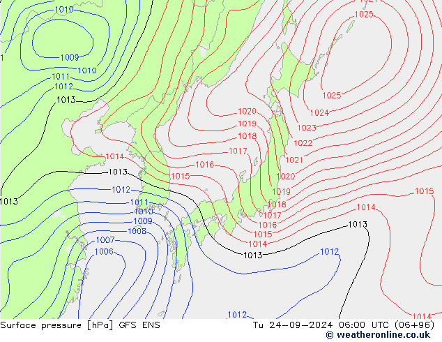 ciśnienie GFS ENS wto. 24.09.2024 06 UTC