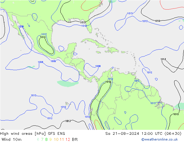 High wind areas GFS ENS Sa 21.09.2024 12 UTC