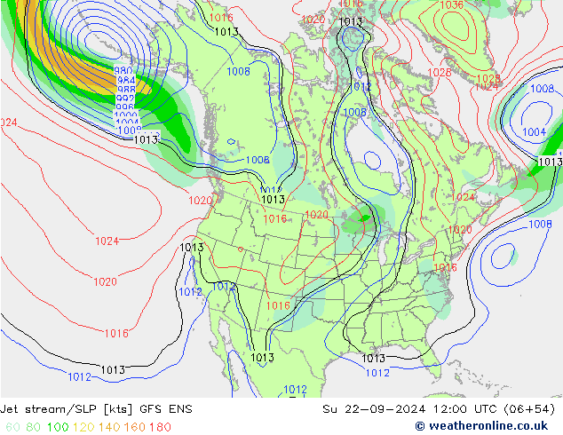 Polarjet/Bodendruck GFS ENS So 22.09.2024 12 UTC