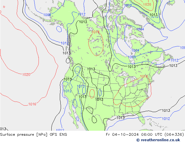 Atmosférický tlak GFS ENS Pá 04.10.2024 06 UTC