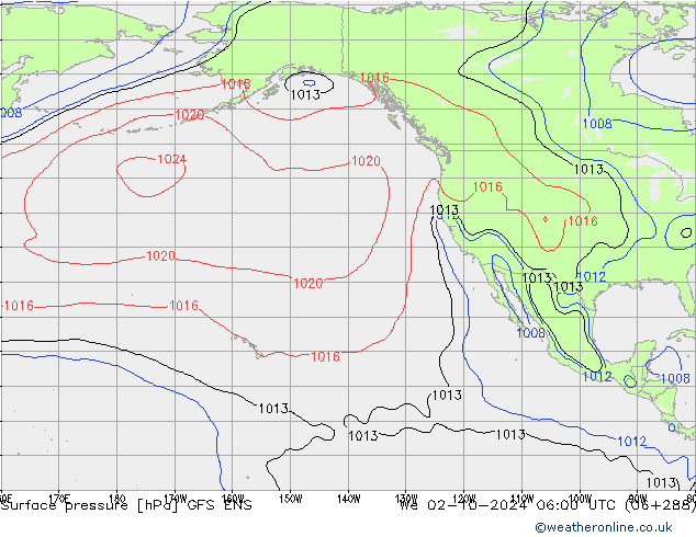 Surface pressure GFS ENS We 02.10.2024 06 UTC