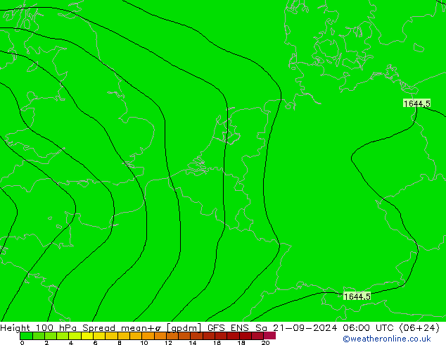 Height 100 гПа Spread GFS ENS сб 21.09.2024 06 UTC