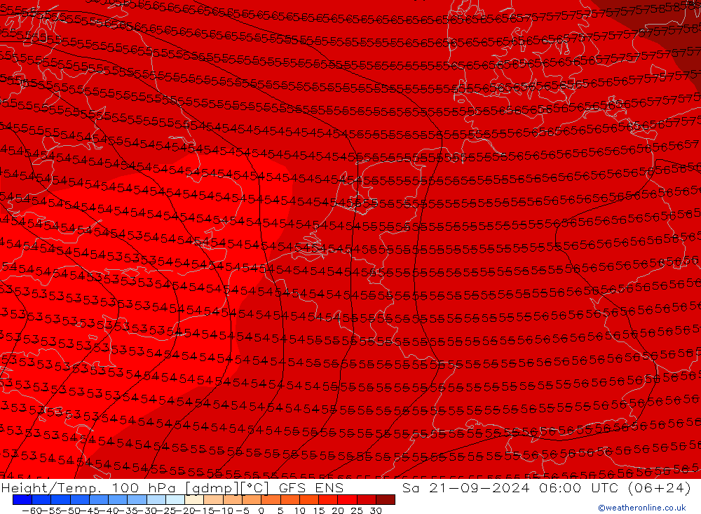 Height/Temp. 100 hPa GFS ENS 星期六 21.09.2024 06 UTC