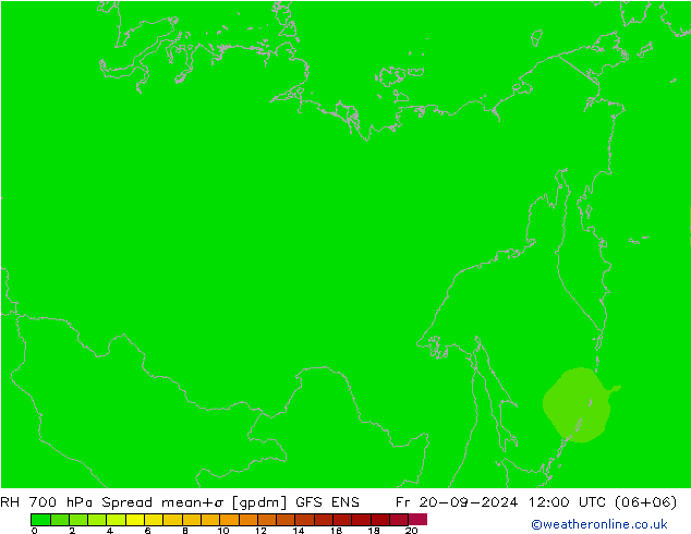 RH 700 hPa Spread GFS ENS Fr 20.09.2024 12 UTC