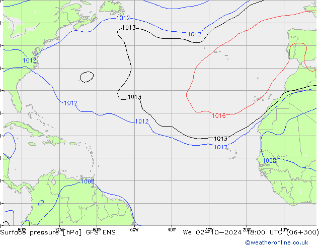 Presión superficial GFS ENS mié 02.10.2024 18 UTC