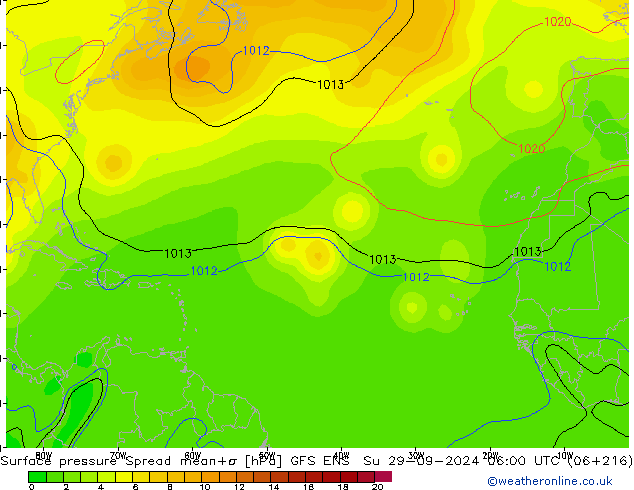 pressão do solo Spread GFS ENS Dom 29.09.2024 06 UTC