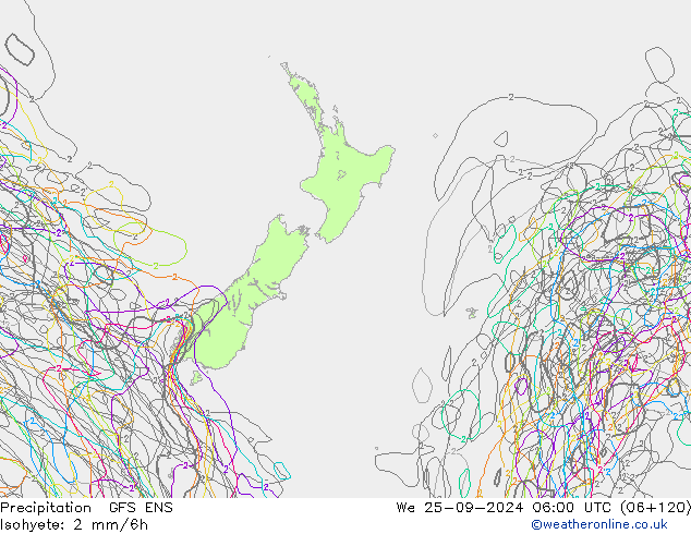 Neerslag GFS ENS wo 25.09.2024 06 UTC