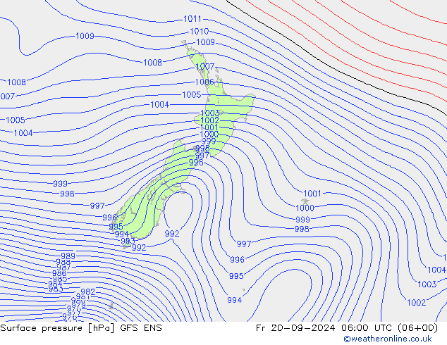 Atmosférický tlak GFS ENS Pá 20.09.2024 06 UTC