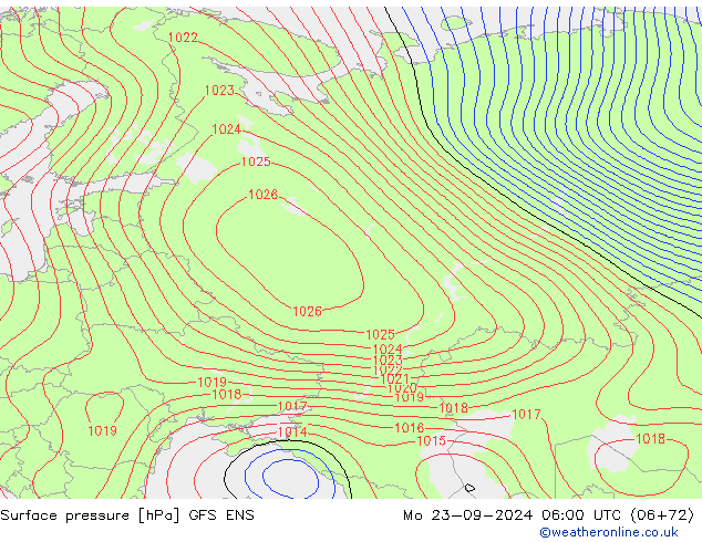 Bodendruck GFS ENS Mo 23.09.2024 06 UTC