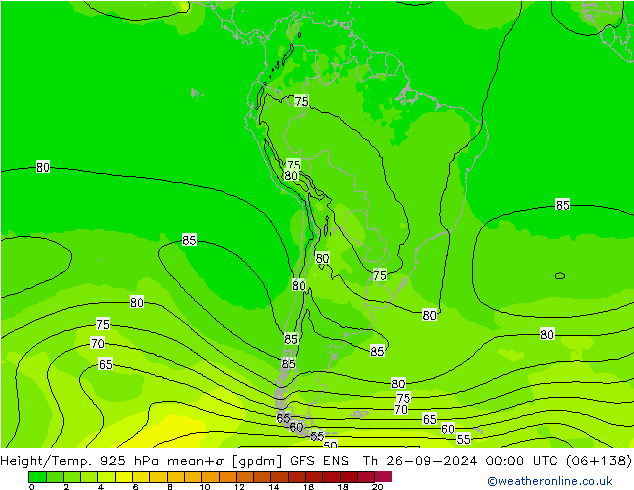 Height/Temp. 925 hPa GFS ENS Qui 26.09.2024 00 UTC